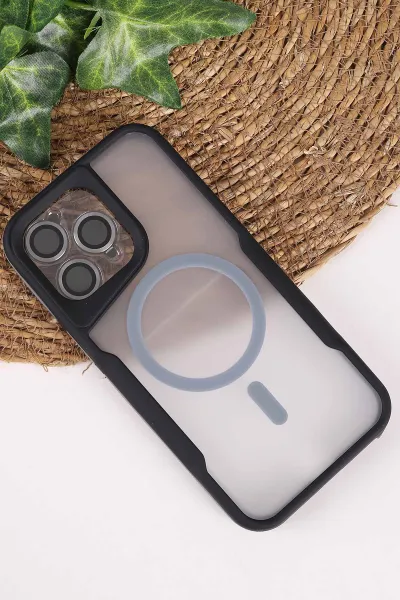 Gri TeknoCase İphone 15 Pro Max Uyumlu Matte Guard Serisi Lens Korumalı Silikon Telefon Kılıfı 472463