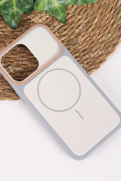 Gri TeknoCase İPhone 15 Pro Max Uyumlu Vincent Case Serisi Sert Silikon Telefon Kılıfı 457893