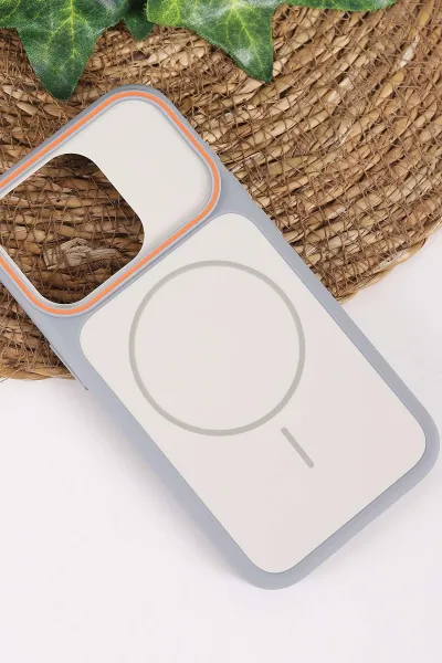 Gri TeknoCase İPhone 15 Pro Uyumlu Vincent Case Serisi Sert Silikon Telefon Kılıfı 457888