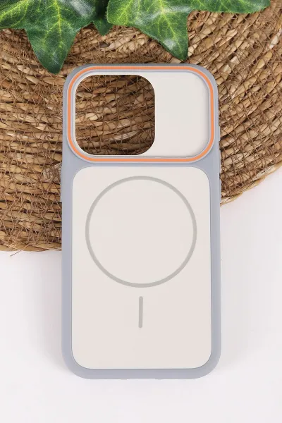 Gri TeknoCase İPhone 15 Pro Uyumlu Vincent Case Serisi Sert Silikon Telefon Kılıfı 457888