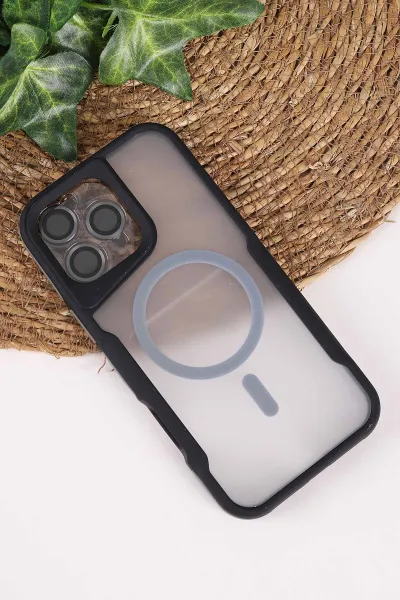 Gri TeknoCase İphone 16 Pro Max Uyumlu Matte Guard Serisi Lens Korumalı Silikon Telefon Kılıfı 472491