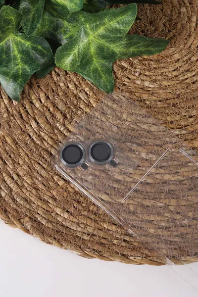Gri TeknoCase İPhone 16 Pro Uyumlu Creative Fiber Case Serisi Lens Hediyeli Vakumlu Sert Silikon Telefon Kılıfı 430924