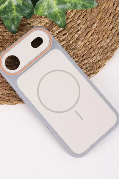 Gri TeknoCase İPhone 17 Air Uyumlu Vincent Case Serisi Sert Silikon Telefon Kılıfı 457927