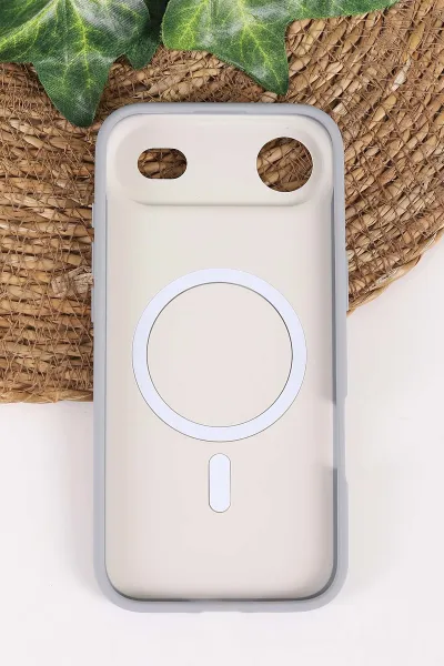Gri TeknoCase İPhone 17 Air Uyumlu Vincent Case Serisi Sert Silikon Telefon Kılıfı 457927