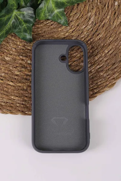 Gri TeknoCase İPhone 17 Uyumlu Viola Diamond Case Serisi Kartlıklı Lens Hediyeli Sert Silikon Telefon Kılıfı 430859