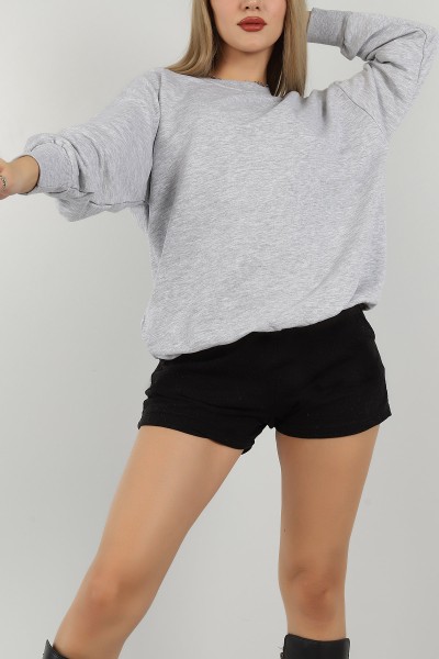 Gri Üç İp Bayan Sweat 145077