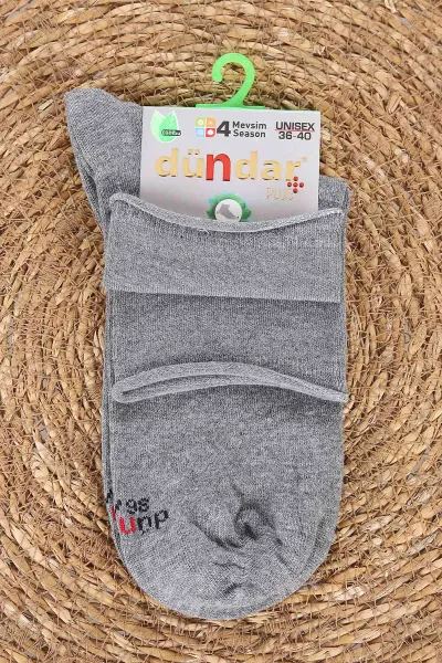 Gri Unisex Dört Mevsim Diyabetik Bambu Konç Çorap (36-40) 476995