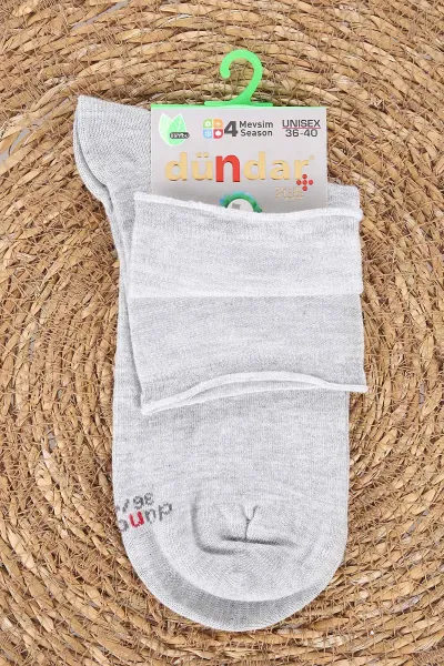 Gri Unisex Dört Mevsim Diyabetik Bambu Konç Çorap (36-40) 477037