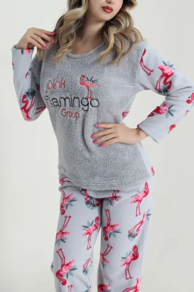Gri Welsoft Kadın Pijama Takımı 484459