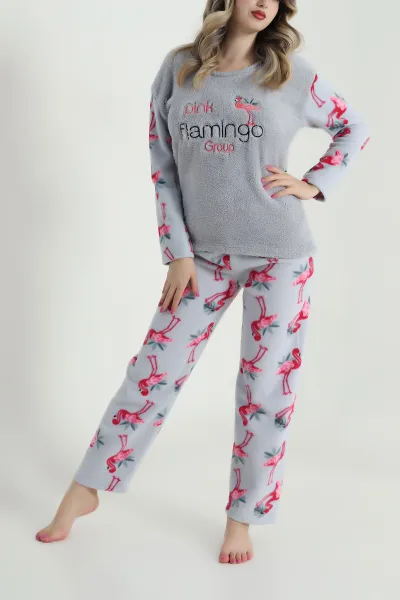 Gri Welsoft Kadın Pijama Takımı 484459