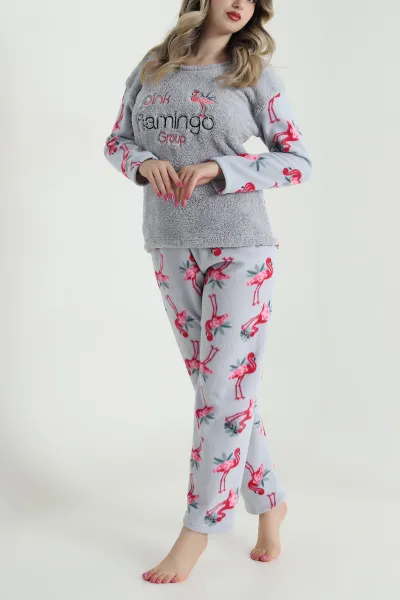 Gri Welsoft Kadın Pijama Takımı 484459