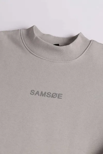 Gri Yazı Detaylı Bisiklet Yaka Erkek Sweatshirt 397038
