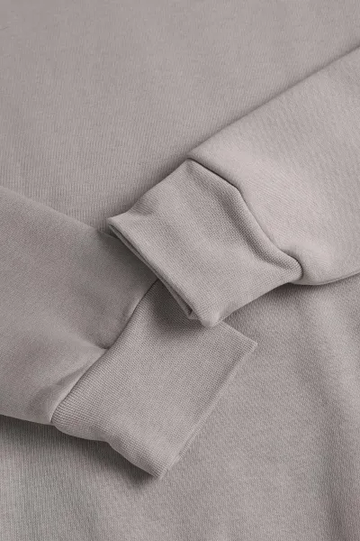 Gri Yazı Detaylı Bisiklet Yaka Erkek Sweatshirt 397038