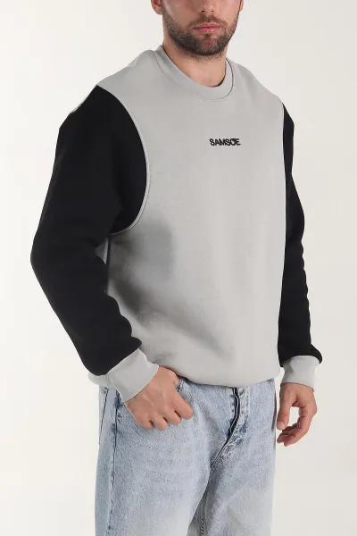 gri-yazi-detayli-bisiklet-yaka-erkek-sweatshirt-404765