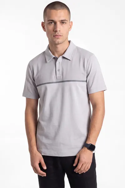 Gri Yeni Sezon Polo Yaka Erkek Tişört 471786