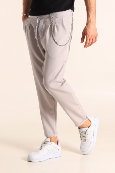 Gri Zincirli Likralı Erkek Jogger Pantolon 187794