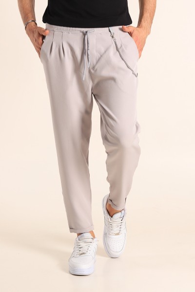 Gri Zincirli Likralı Erkek Jogger Pantolon 187794