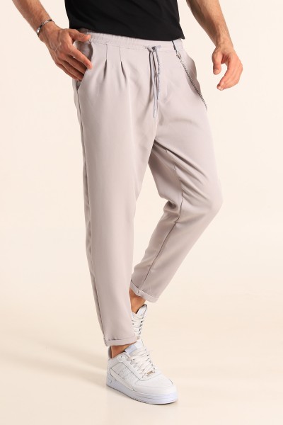 Gri Zincirli Likralı Erkek Jogger Pantolon 187794
