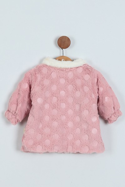 Gül Kurusu (1-3 Yaş) Düğmeli Kürklü Kız Bebe Mont 223318