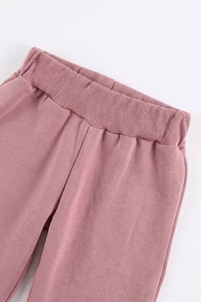 Gül Kurusu (1-5 Yaş) Love Kurdela Nakışlı 3 İp Şardonlu Kız Çocuk Kışlık Takım 498071