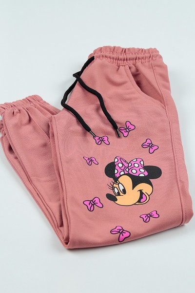 Gül Kurusu (13-16 Yaş) Mickey Mouse Baskılı Kız Çocuk Eşofman Altı 104723