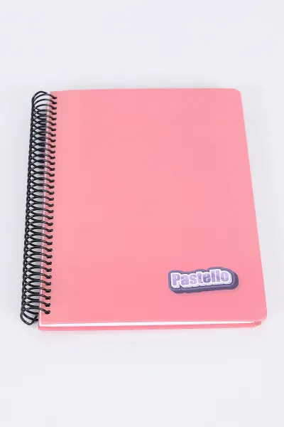Gül Kurusu 17x24 Cm Tokaç Pastello Sert Kapak Spiralli 96 Yaprak Kareli Defter 403966