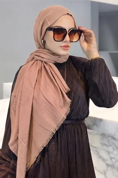 Gül Kurusu 180x70 Cm  Bambu Kraş Düz Desen Şal 460256
