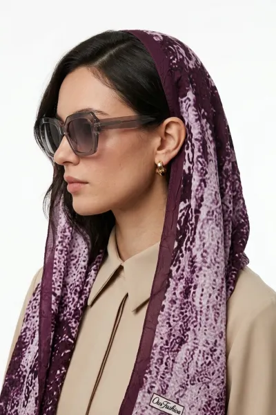 Gül Kurusu 180x70 Cm Our Fashion Dijital Baskılı Desenli Bambu Kraş Şal 488561