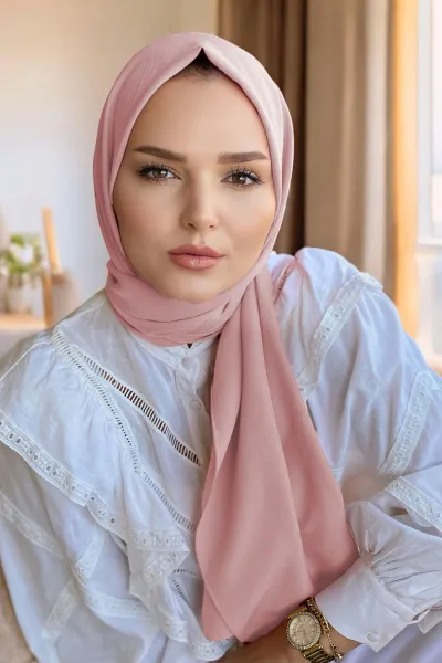 Gül Kurusu 180x70 Pamuk Kraş Kırışmaz Şal 270831