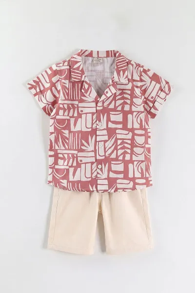 gul-kurusu-2-10-yas-desenli-keten-gomlekli-gabardin-sortlu-erkek-cocuk-yazlik-takim-465930