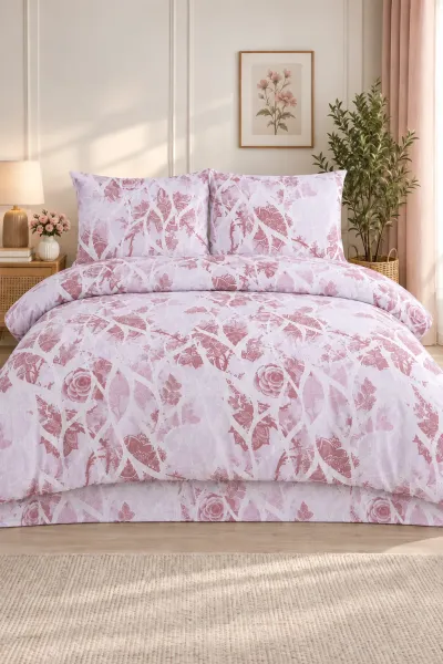 Gül Kurusu 200x220 Cm Bella Home Lastiksiz Battal Boy New Box Nevresim Takımı 492013