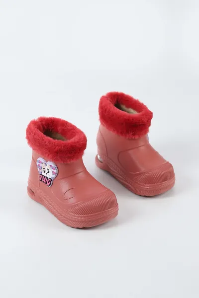 Gül Kurusu ( 24 - 31 ) Işıklı Peluş Detaylı Kız Çocuk Bot 500697