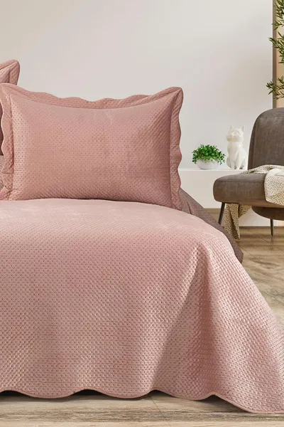 Gül Kurusu  250x260 cm Bella Home Çift Kişilik Summer Dream Yatak Örtüsü 334709