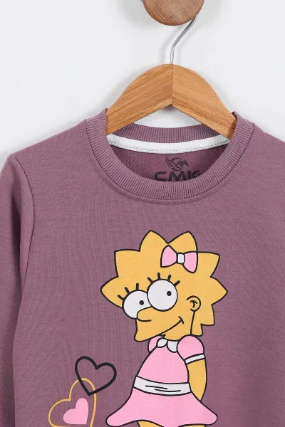 Gül Kurusu (3-11 Yaş) Karakter Baskılı Kız Çocuk Sweatshirt 297022