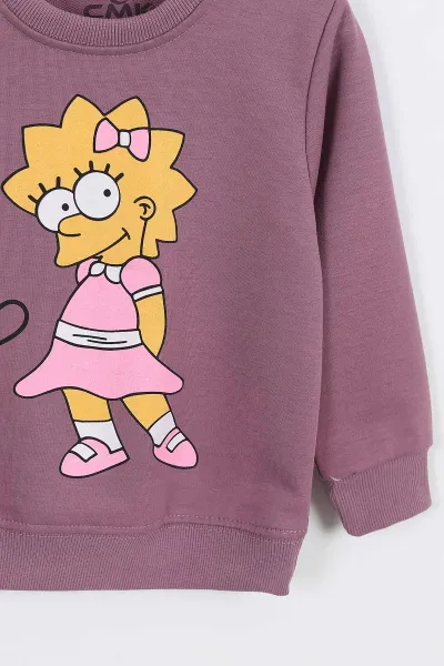 Gül Kurusu (3-11 Yaş) Karakter Baskılı Kız Çocuk Sweatshirt 297022