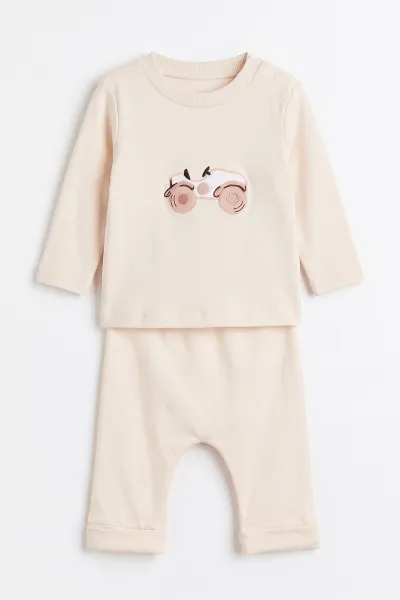 Gül Kurusu (3-12 Ay)Araba Nakışlı Badili Peluş Ceketli Erkek Bebek 3'lü Takım 495680