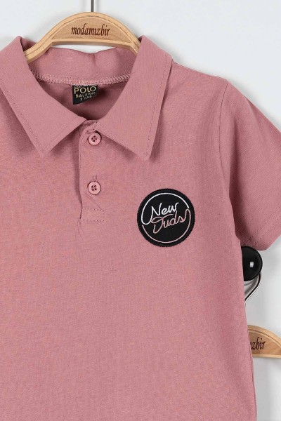 Gül Kurusu (3-6 Yaş) New Duds Nakışlı Yakalı Düğme Detaylı Erkek Bebe Takım 183592
