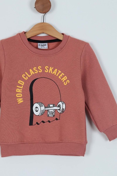 Gül Kurusu (3-7 Yaş) Baskılı 3 İp Erkek Çocuk Sweatshirt 224321