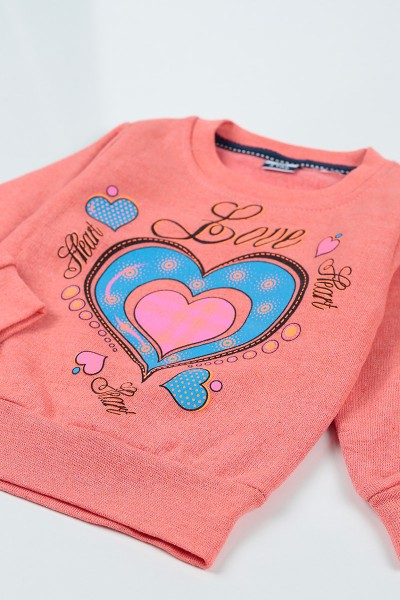 Gül Kurusu (3-7 Yaş) Love Baskılı Kız Çocuk Sweatshirt 92592