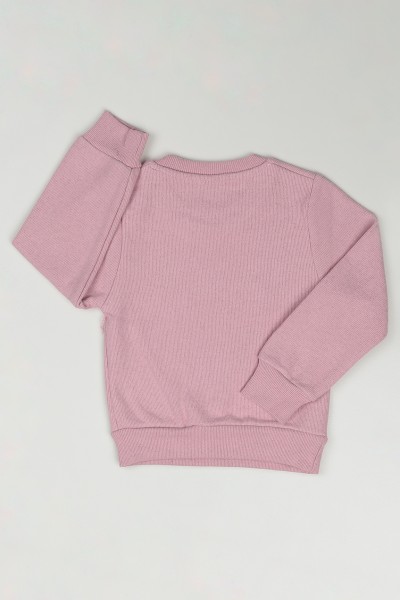 Gül Kurusu (3-7 Yaş) Yıldız Baskılı Kız Çocuk Sweatshirt 84762