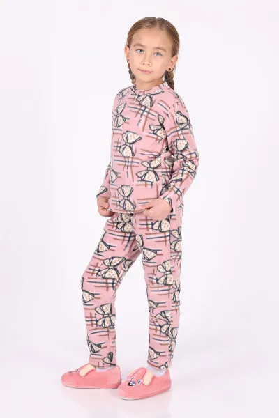 gul-kurusu-4-12-yasfiyonk-desenli-polar-kumas-kiz-cocuk-pijama-takimi-327471