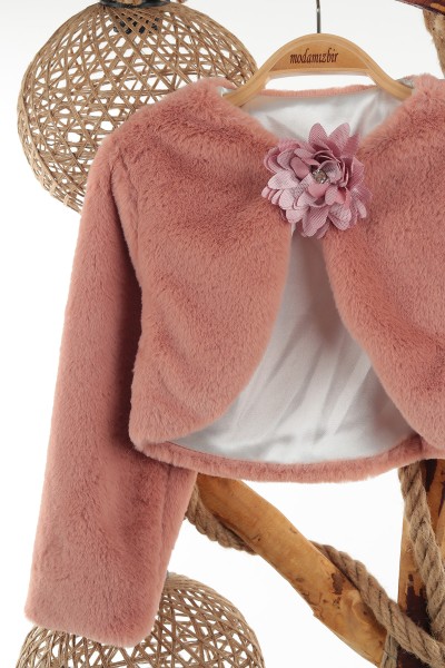 Gül Kurusu (5-8 Yaş) Çiçek Bronşlu Kız Çocuk Bolero 137983
