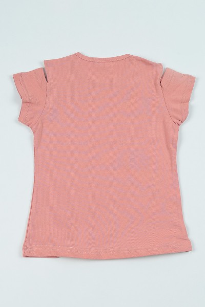 Gül Kurusu (5-8 yaş) Flamingo Baskılı Kız Çocuk Tşört 105049