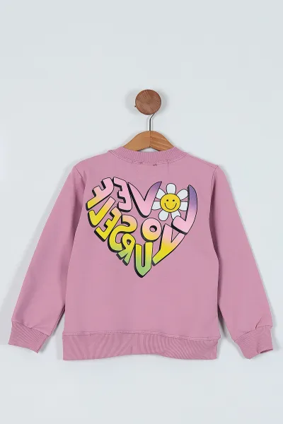 Gül Kurusu (5-8 Yaş) Papatya Baskılı Kız Çocuk Sweat 236128