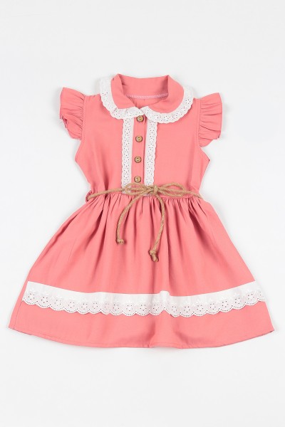 gul-kurusu-5-8-yas-yaka-ve-etegi-dantelli-kiz-cocuk-elbise-108745