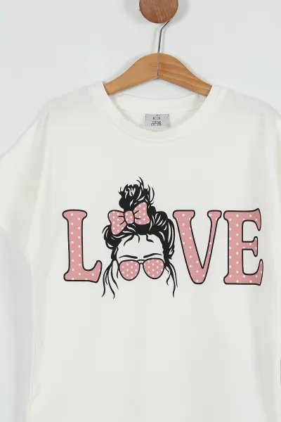 Gül Kurusu (7-14 Yaş) Love Baskılı Kız Çocuk Takım 254741