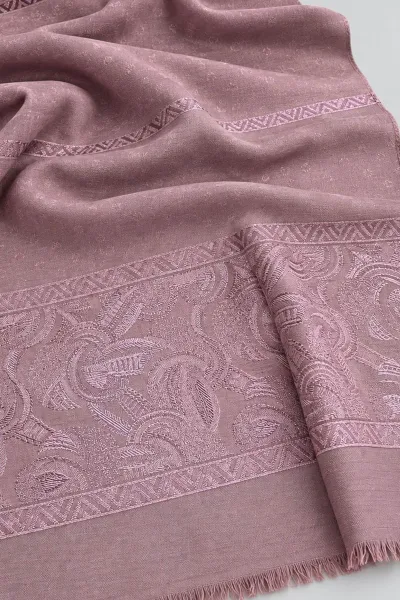 Gül Kurusu 70x180 Cm Elara Premium Jakarlı Pamuk Şal 494280