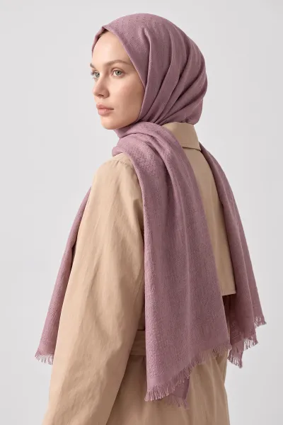 Gül Kurusu 70x180 Cm Mimoza Premium Jakarlı Pamuk Şal 494030