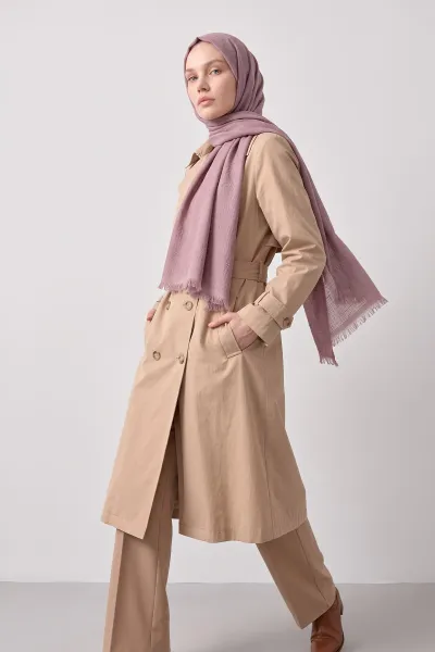 Gül Kurusu 70x180 Cm Mimoza Premium Jakarlı Pamuk Şal 494030