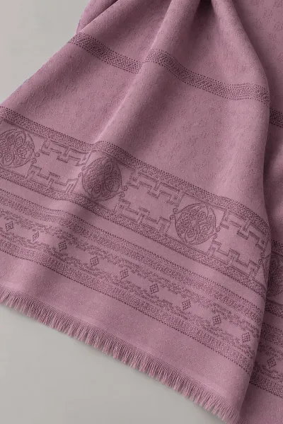 Gül Kurusu 70x180 Cm Ottoman Premium Jakarlı Pamuk Şal 494314